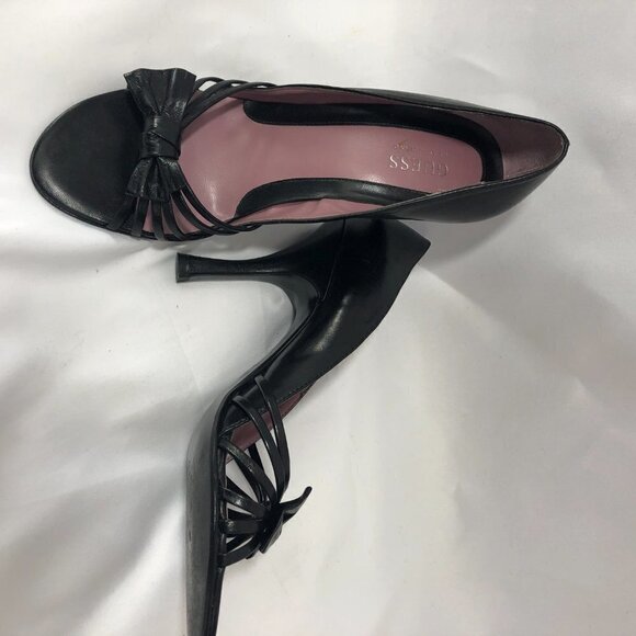 GUESS BY MARCIANO BLACK HEELS WITH BOW TOP SIZE 7M - Picture 2 of 3
